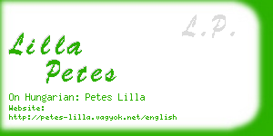 lilla petes business card